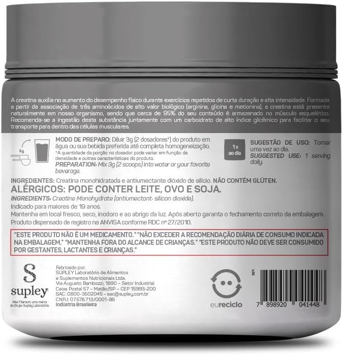 Creatina monohidratada 300g - Max titanium - Imagem 2