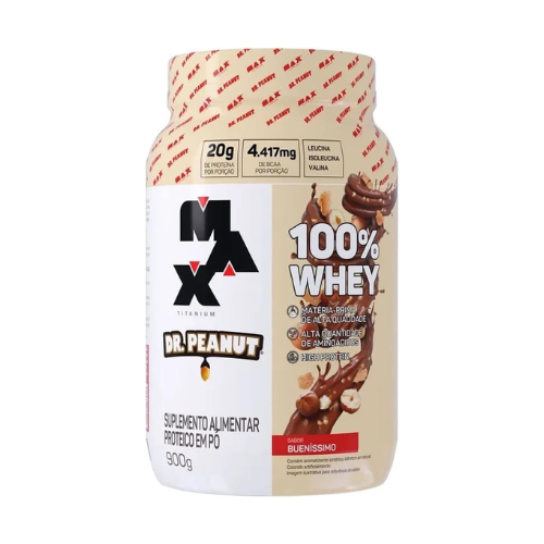 Whey 100% Dr. Peanut (900g) Sabor Bueníssimo - Max Titanium