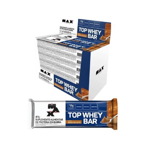 Top Whey Bar 12 Unidades De 41G (Doce De Leite) - Max Titanium