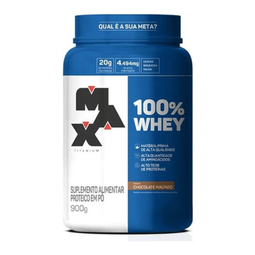 100% Whey Chocolate Maltado 900G - Max Titanium