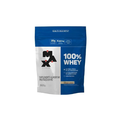 100% Whey Protein Refil 900g Cookies & Cream - Max Titanium