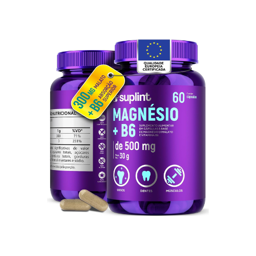 Dimalato de Magnésio 500 MG e Vitamina B6 - Suplint