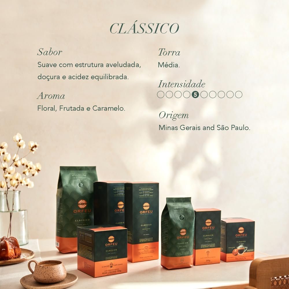 Café Clássico em Grãos 100% Arabica Torra Média 1kg - Orfeu - Imagem 2