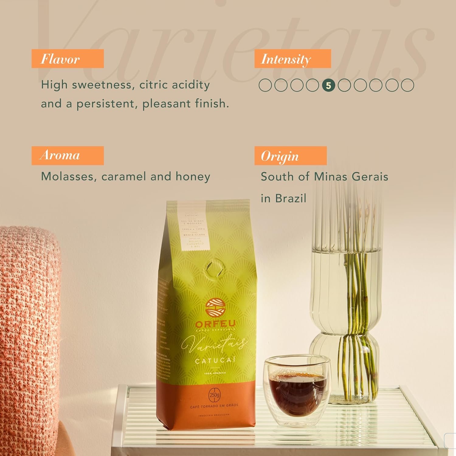 Café Catucaí em Grãos, 100% Arabica 250g - Orfeu - Imagem 2