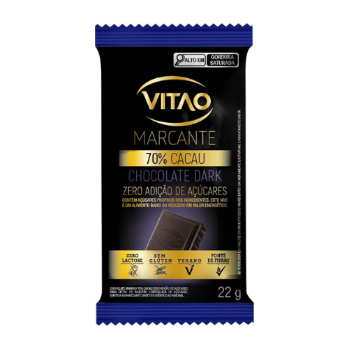 Chocolate Zero 70% Amargo 22G - Vitao