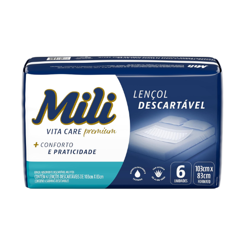 Lençol Absorvente Descartável Adulto 6 Unidades - Mili
