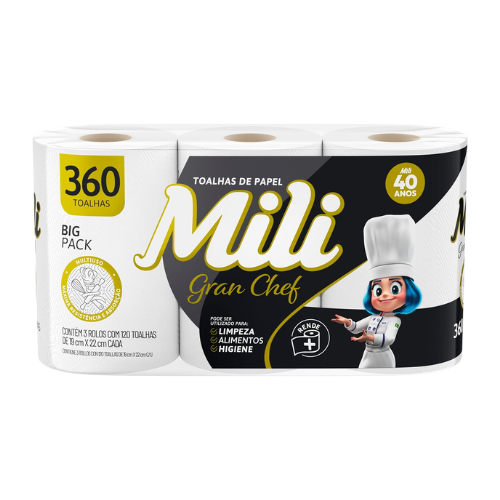 Toalha de Papel Gran Chef 360 folhas - Mili