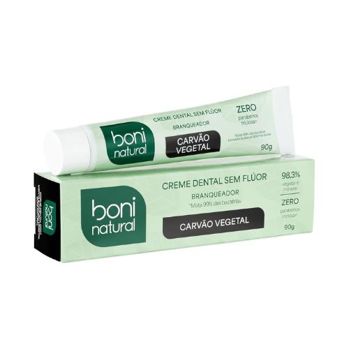 Creme Dental Carvão Branqueador Com Menta 90g - Boni Natural