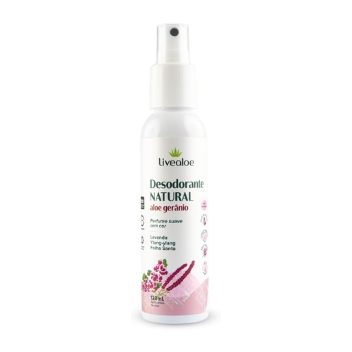 Desodorante Natural Aloe Gerânio 120Ml - LiveAloe
