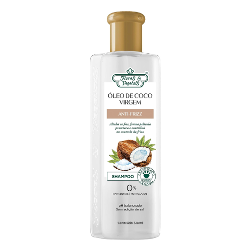 Shampoo Óleo De Coco Virgem Anti-Frizz 310Ml - Flores & Vegetais