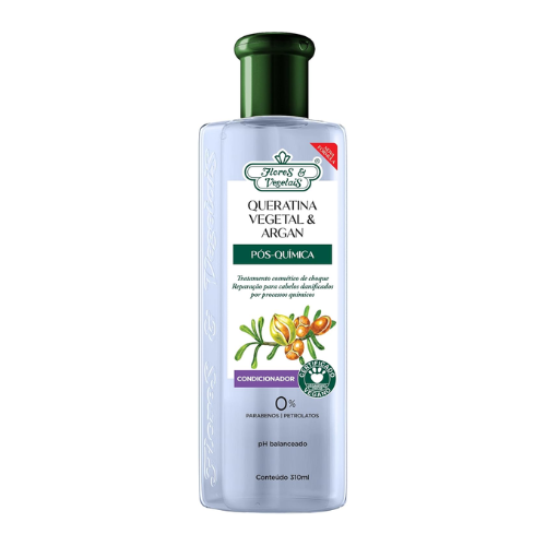 Condicionador Queratina E Argan Pós-Química 310ml - Flores & Vegetais