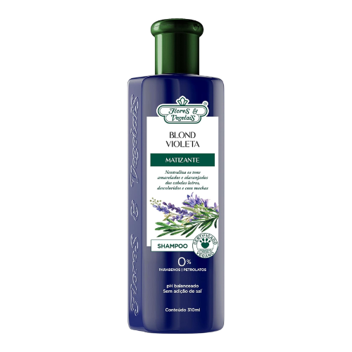 Shampoo Matizante Blond Cinza 310Ml - Flores & Vegetais
