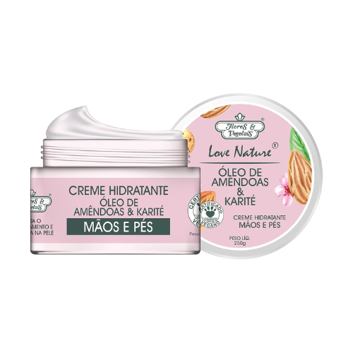 Creme Hidratante Mãos E Pés Amêndoas & Karité 250g - Flores & Vegetais