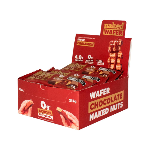 Wafer Cinnamon Barra de Proteína com Whey Protein - Naked Nuts