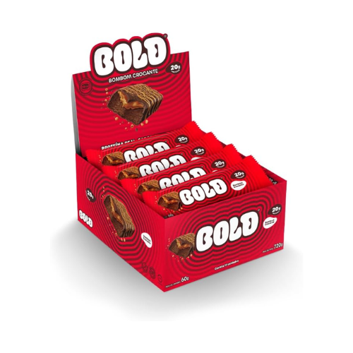 Barra de Proteína Bombom Crocante - Caixa com 12 unidades - Bold