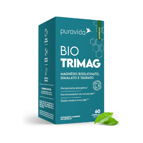 Vitaminas Bio Trimag Magnésio Bisglicinato Dimalato Taurato 60 Cápsulas - Puravida