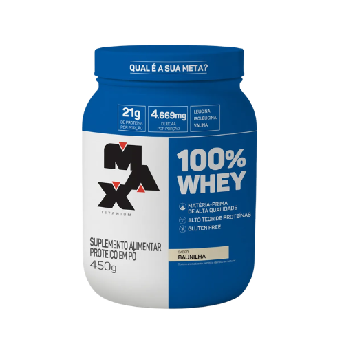 100% Whey Baunilha 450g - Max Titanium