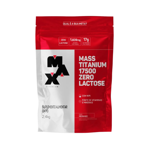 Mass Titanium Zero Lactose Morango 2,4 kg - Max Titanium