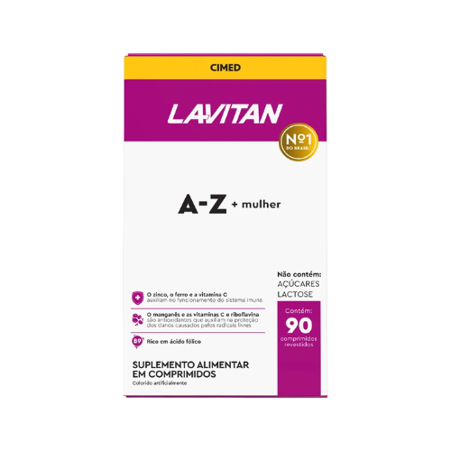 Lavitan Multivitamínico A-Z Mulher 90 Comprimidos - Cimed