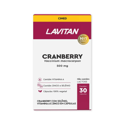 Lavitan Cranberry 500mg 30 Cápsulas - Cimed