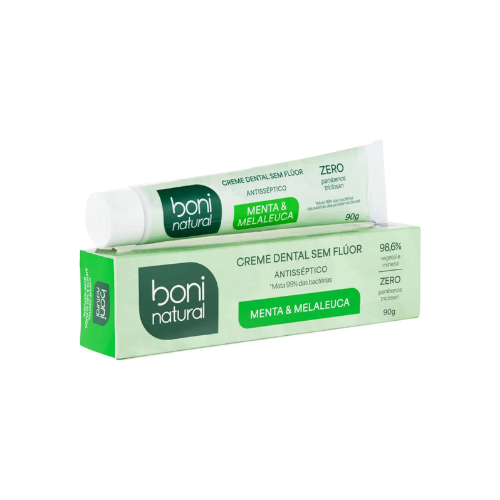 Creme dental sem flúor Menta e Melaleuca 90g - Boni Natural