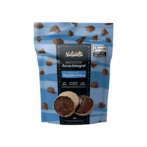 Kit Biscoito Arroz Chocolate Zero Naturatta 60g (04 unidades) - Vitao