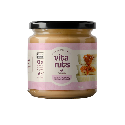 Pasta Castanha Caju Choco Branco Caramelo Sal 205g - Vitanuts