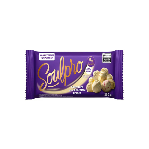 Cobertura Sabor Chocolate Proteico Branco Zero Açúcar Soulpro 250G - Vitao