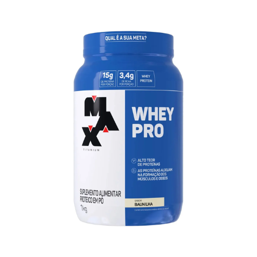 Whey Pro Baunilha Protein Pro Com Bcaa E Aminoácidos 1kg - Max Titanium